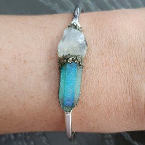 Aqua/Moonstone Cuff bracelet